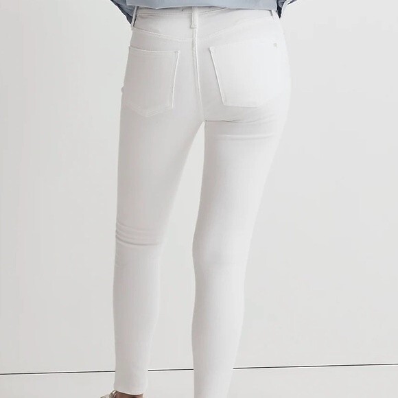 Madewell NWT 9" Mid-Rise Skinny Crop Jeans in Pure White Size 27 - Picture 8 of 11